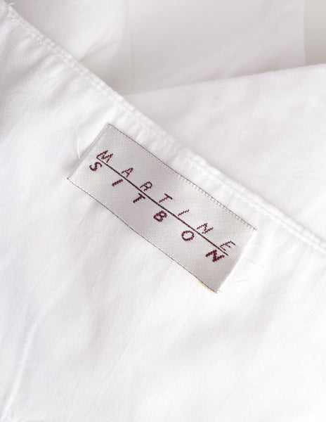 Martine Sitbon Vintage 1990s White Cotton Halter Wrap Top