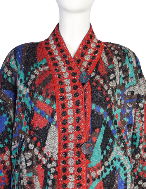 Missoni Vintage 1980s Multicolor Abstract Pattern Intarsia