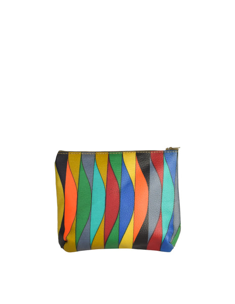 Missoni Vintage Multicolor Print Vinyl Zipper Pouch