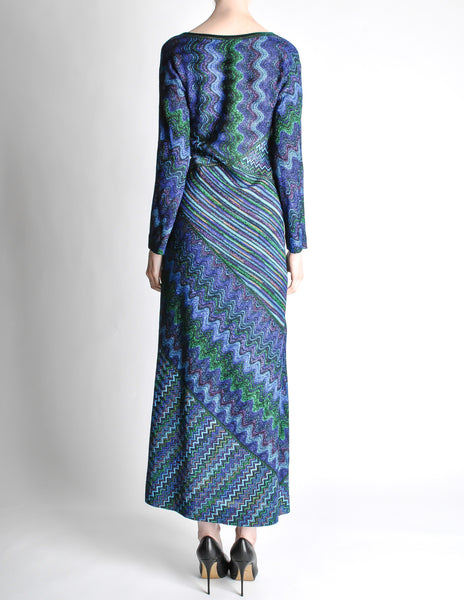 Missoni Vintage Colorful Metallic Maxi Dress