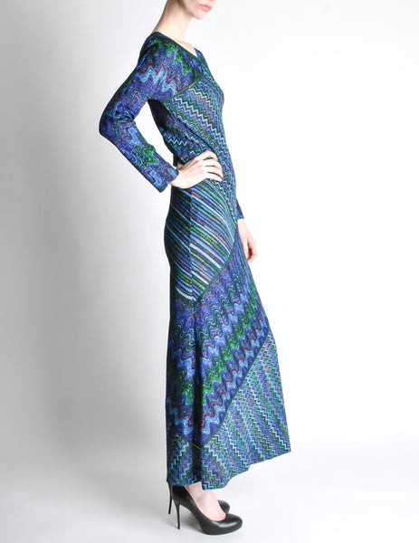 Missoni Vintage Colorful Metallic Maxi Dress