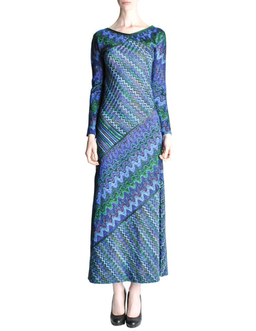 Missoni Vintage Colorful Metallic Maxi Dress