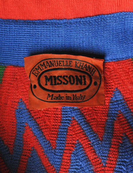 Emmanuelle Khanh for Missoni Vintage Multicolor Chevron Knit Mini Dress - Amarcord Vintage Fashion
 - 9