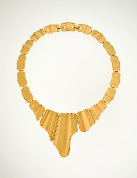 Monet Vintage Gold Modernist Necklace