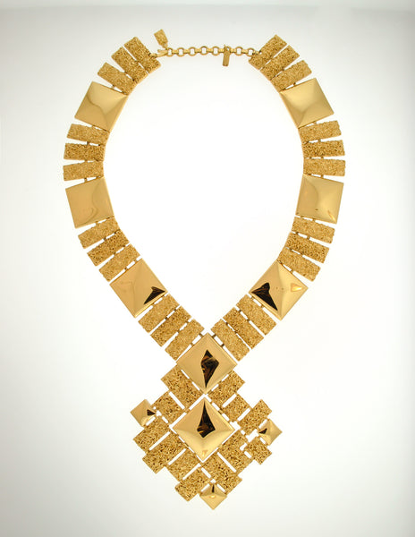 Monet Vintage Pas d'or Gold Geometric Necklace