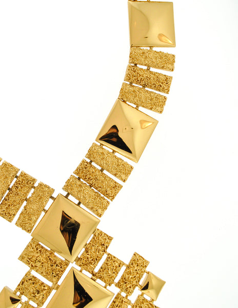 Monet Vintage Pas d'or Gold Geometric Necklace