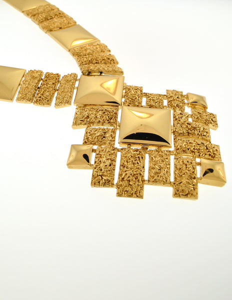 Monet Vintage Pas d'or Gold Geometric Necklace