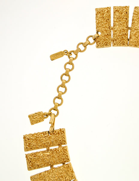 Monet Vintage Pas d'or Gold Geometric Necklace