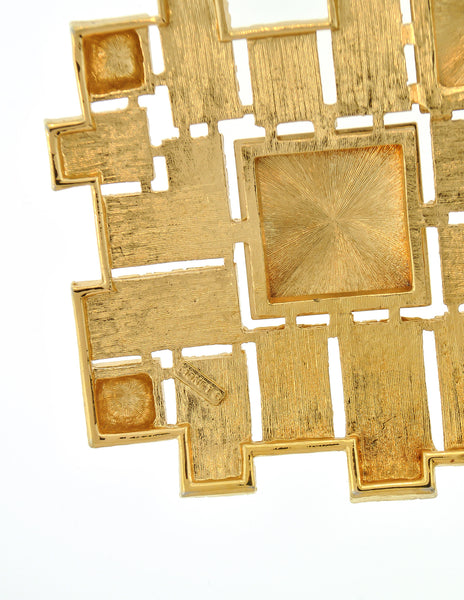 Monet Vintage Pas d'or Gold Geometric Necklace