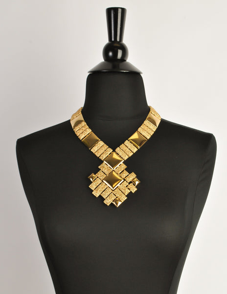 Monet Vintage Pas d'or Gold Geometric Necklace