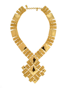 Monet Vintage Pas d'or Gold Geometric Necklace