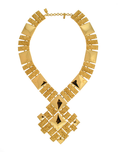 Monet Vintage Pas d'or Gold Geometric Necklace