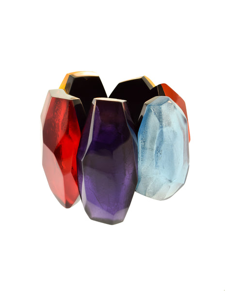 Monies Vintage 1990s Oversized Colorful Faceted Gem Bracelet