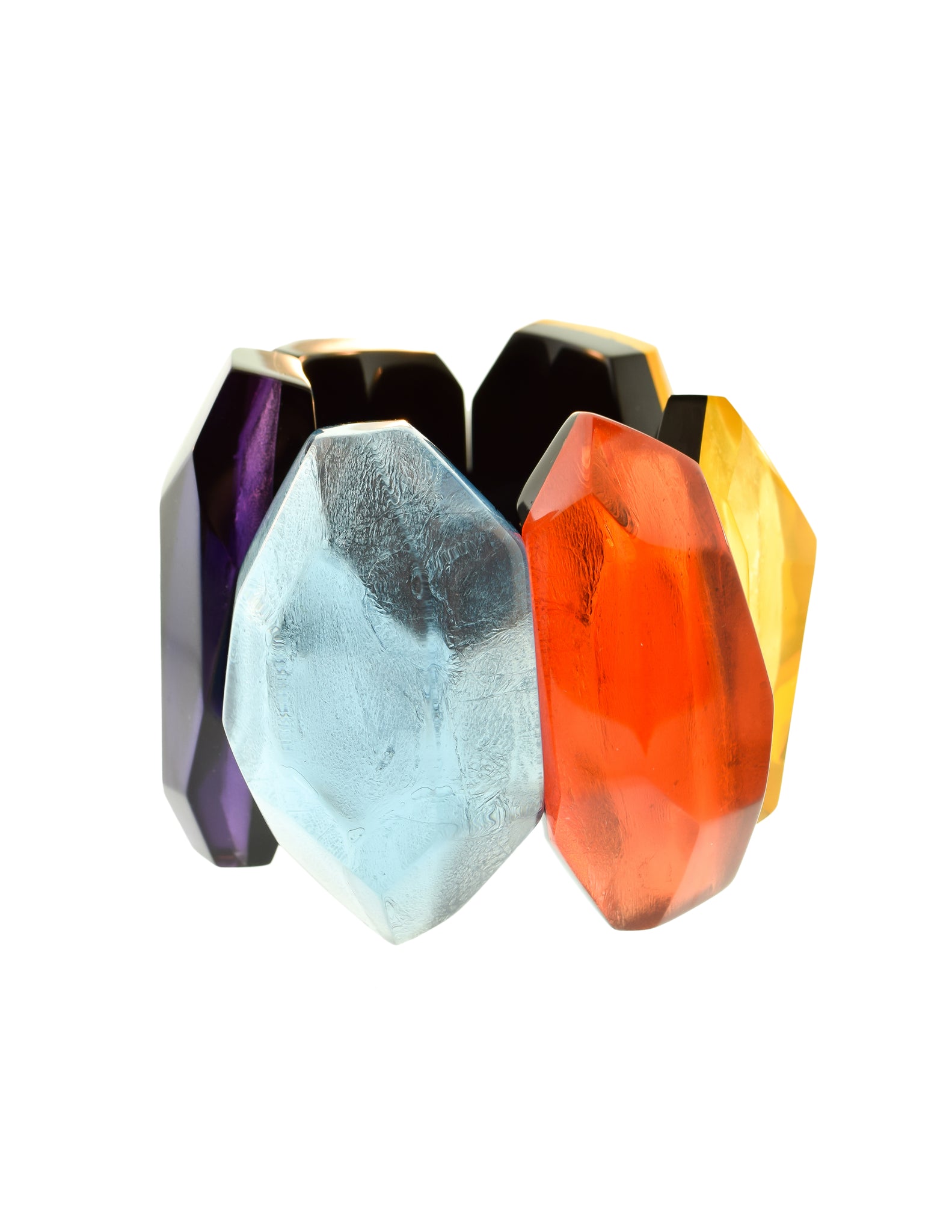 Monies Vintage 1990s Oversized Colorful Faceted Gem Bracelet