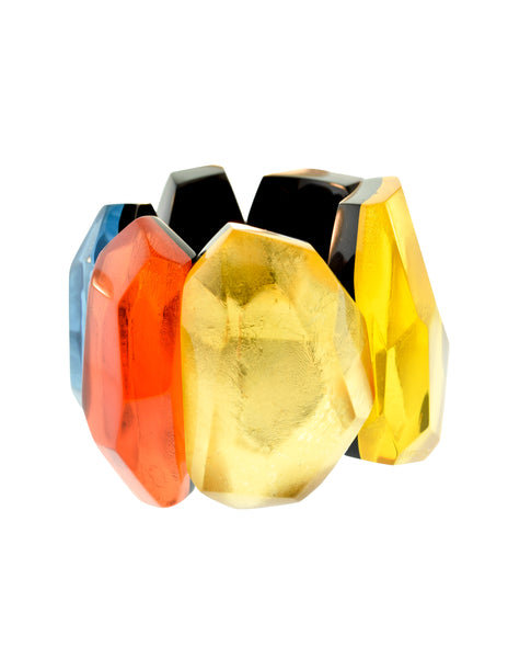 Monies Vintage 1990s Oversized Colorful Faceted Gem Bracelet