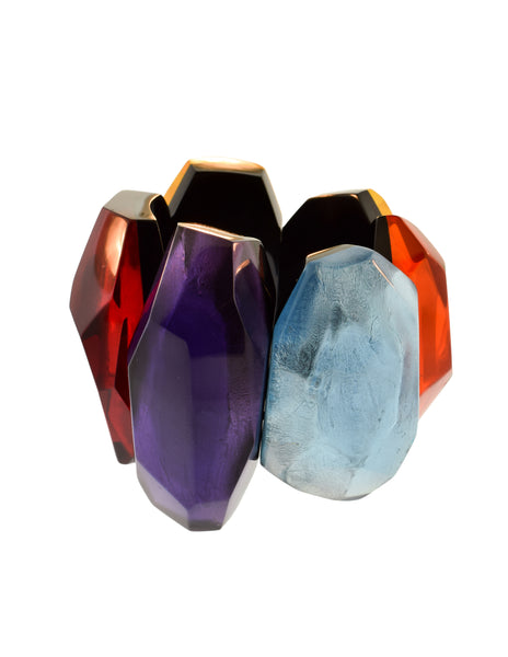 Monies Vintage 1990s Oversized Colorful Faceted Gem Bracelet