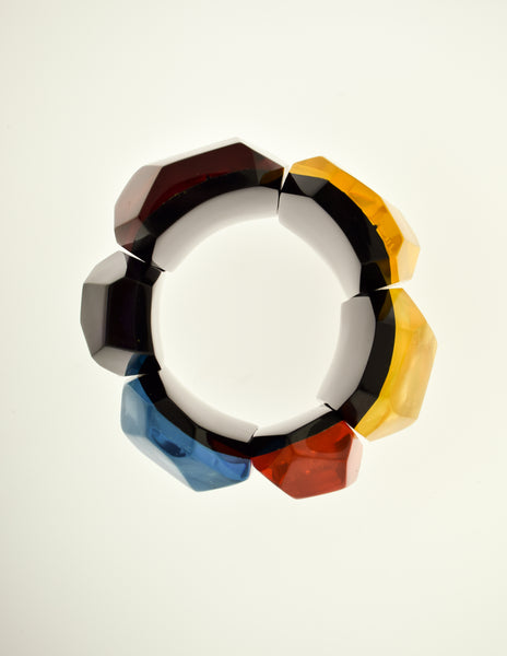Monies Vintage 1990s Oversized Colorful Faceted Gem Bracelet