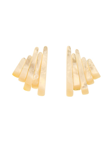 Monies Vintage Large Mother of Pearl Statement Earrings