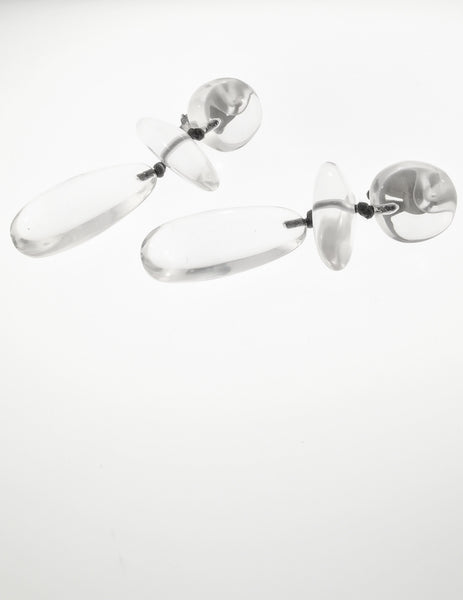 Monies Vintage Tiered Clear Lucite Earrings