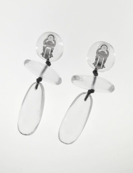 Monies Vintage Tiered Clear Lucite Earrings