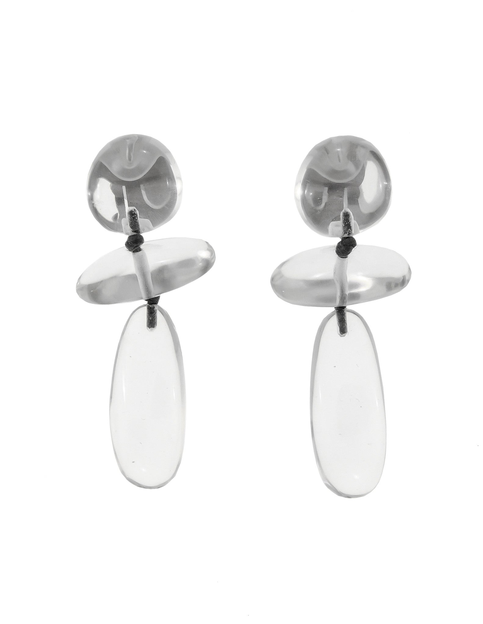 Monies Vintage Tiered Clear Lucite Earrings