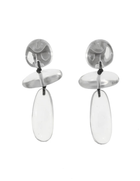 Monies Vintage Tiered Clear Lucite Earrings