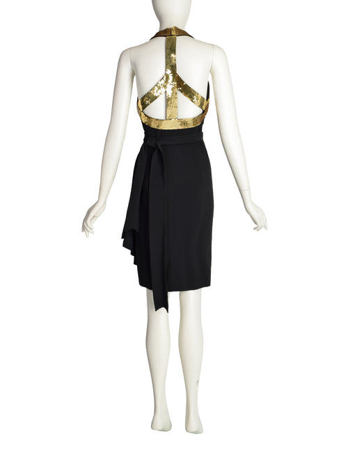 Moschino Couture Vintage 1994 Iconic Peace Sign Black and Gold Anniver Amarcord Vintage Fashion Moschino Couture Vintage 1994 Iconic Peace Sign Black and Gold Anniver Amarcord Vintage Fashion