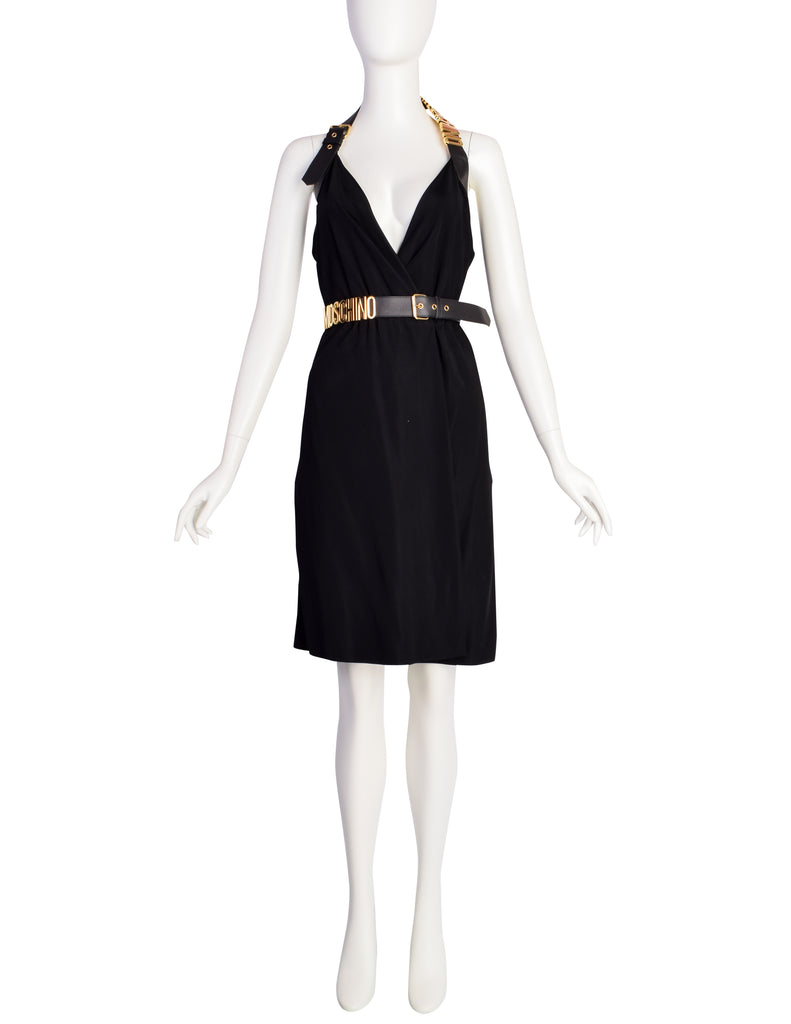 Moschino Couture! Vintage Black and Gold Namesake Letters Surplice Hal Amarcord Vintage Fashion Moschino Couture! Vintage Black and Gold Namesake Letters Surplice Hal Amarcord Vintage Fashion