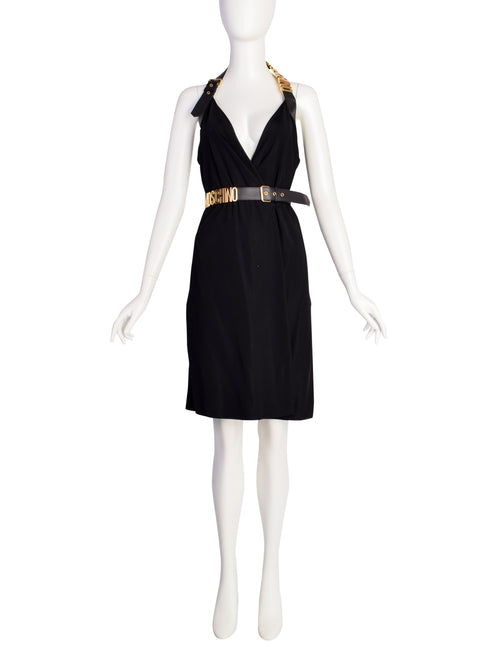 Moschino Couture! Vintage Black and Gold Namesake Letters Surplice Hal Amarcord Vintage Fashion Moschino Couture! Vintage Black and Gold Namesake Letters Surplice Hal Amarcord Vintage Fashion