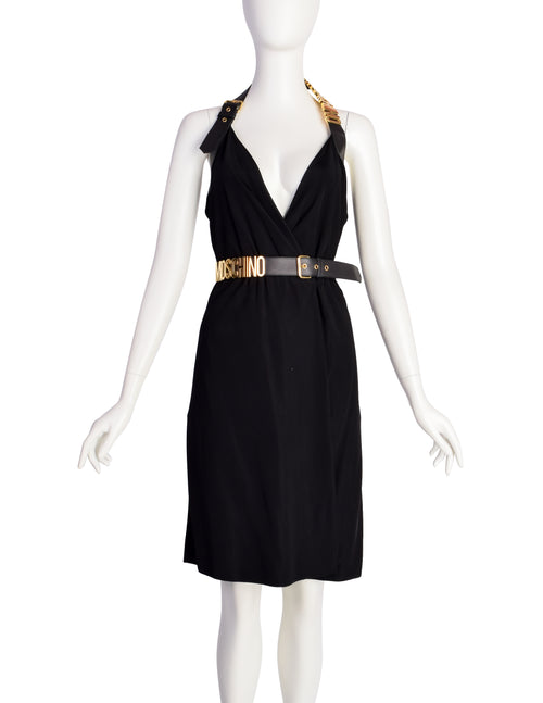 Moschino Couture! Vintage Black and Gold Namesake Letters Surplice Hal Amarcord Vintage Fashion Moschino Couture! Vintage Black and Gold Namesake Letters Surplice Hal Amarcord Vintage Fashion