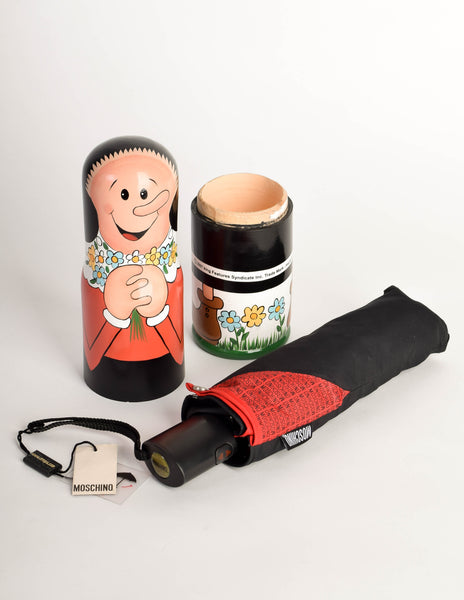 Moschino Olive Oyl Matryoshka Style Case and Logo Umbrella Set