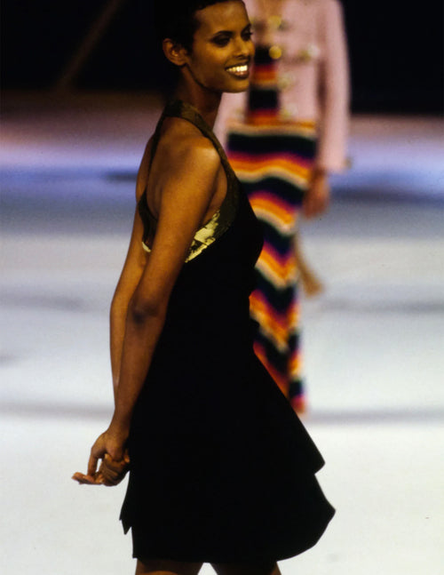 Moschino Couture Vintage 1994 Iconic Peace Sign Black and Gold Anniver Amarcord Vintage Fashion Moschino Couture Vintage 1994 Iconic Peace Sign Black and Gold Anniver Amarcord Vintage Fashion