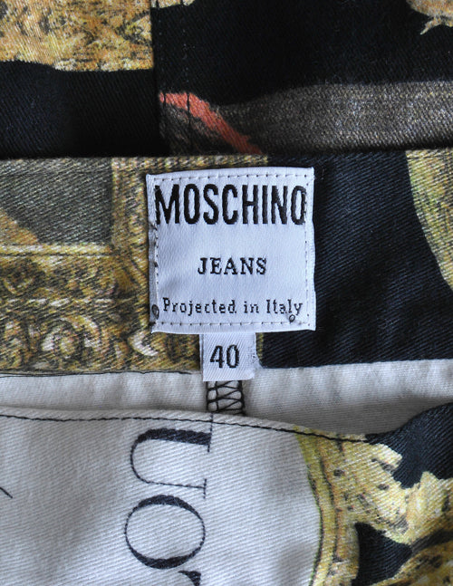 Moschino Vintage Black Picture Frames Print Skirt Amarcord Vintage Fashion
