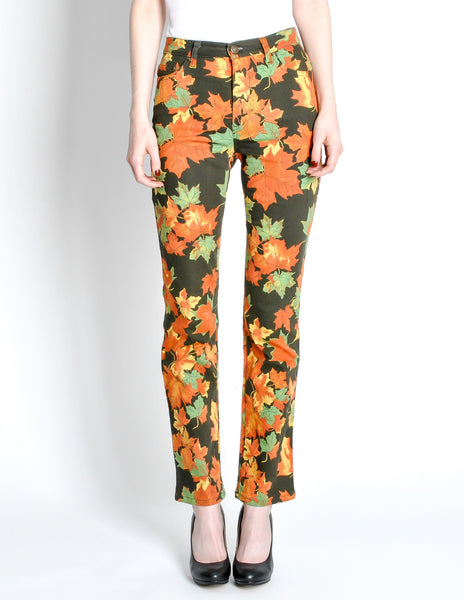 Moschino Vintage Leaf Pattern Jeans - Amarcord Vintage Fashion
 - 2