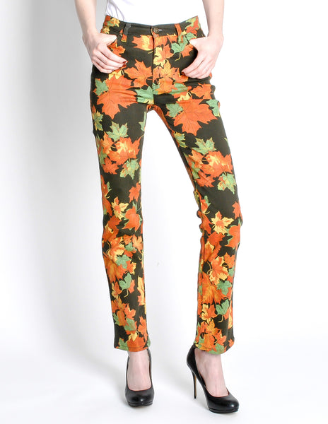 Moschino Vintage Leaf Pattern Jeans - Amarcord Vintage Fashion
 - 3