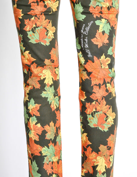 Moschino Vintage Leaf Pattern Jeans - Amarcord Vintage Fashion
 - 6