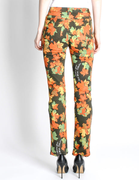Moschino Vintage Leaf Pattern Jeans - Amarcord Vintage Fashion
 - 4