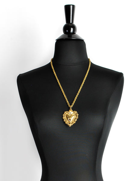 Love Moschino Vintage Gold Sacred Heart Necklace