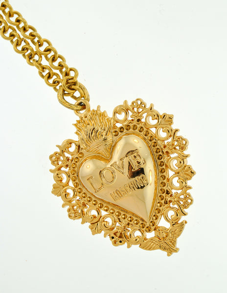 Love Moschino Vintage Gold Sacred Heart Necklace