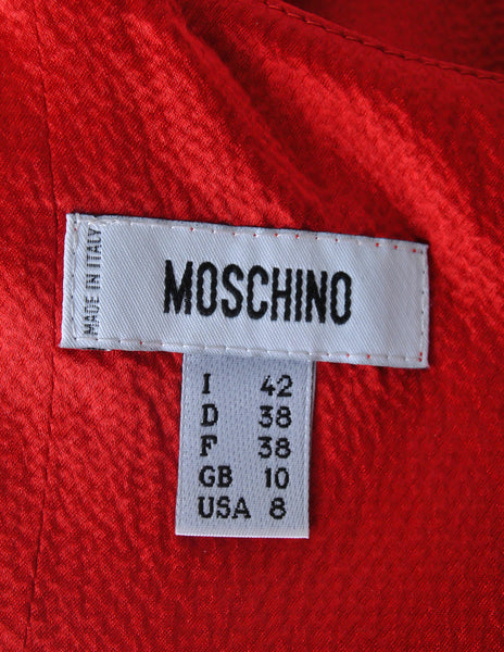 Moschino Vintage Red Silk Hi-Low Train Dress - Amarcord Vintage Fashion
 - 9