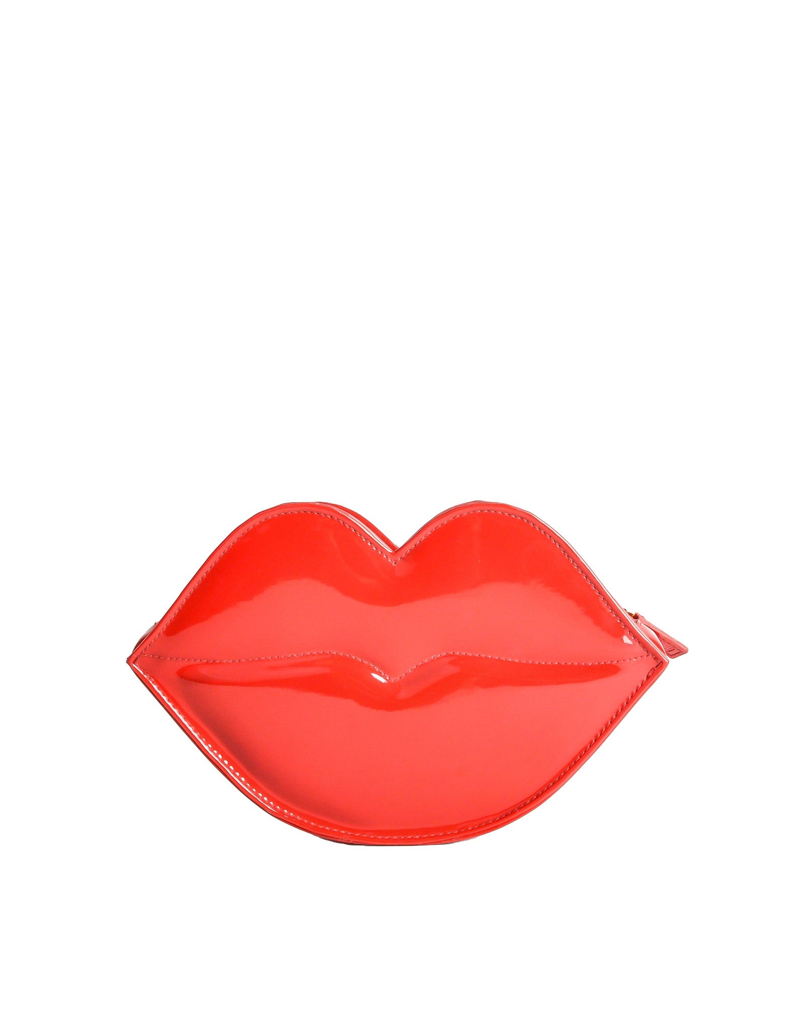Moschino Vintage Red Patent Leather Lips Clutch Bag - Amarcord Vintage Fashion
 - 1