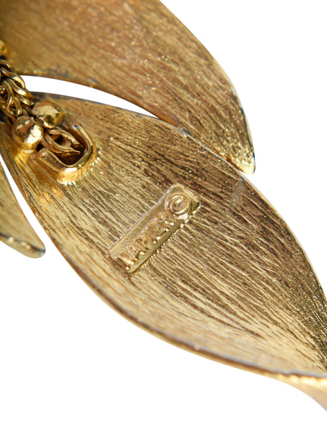 Napier Vintage 1971 Francis Fujio Gold Plated Articulated Fish on a Hook Pendant Necklace