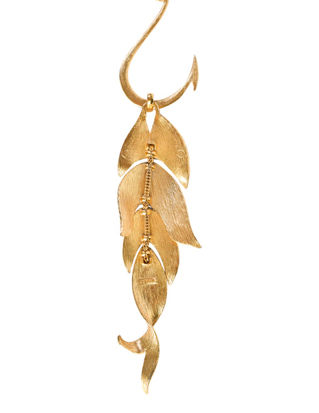 Napier Vintage 1971 Francis Fujio Gold Plated Articulated Fish on a Hook Pendant Necklace