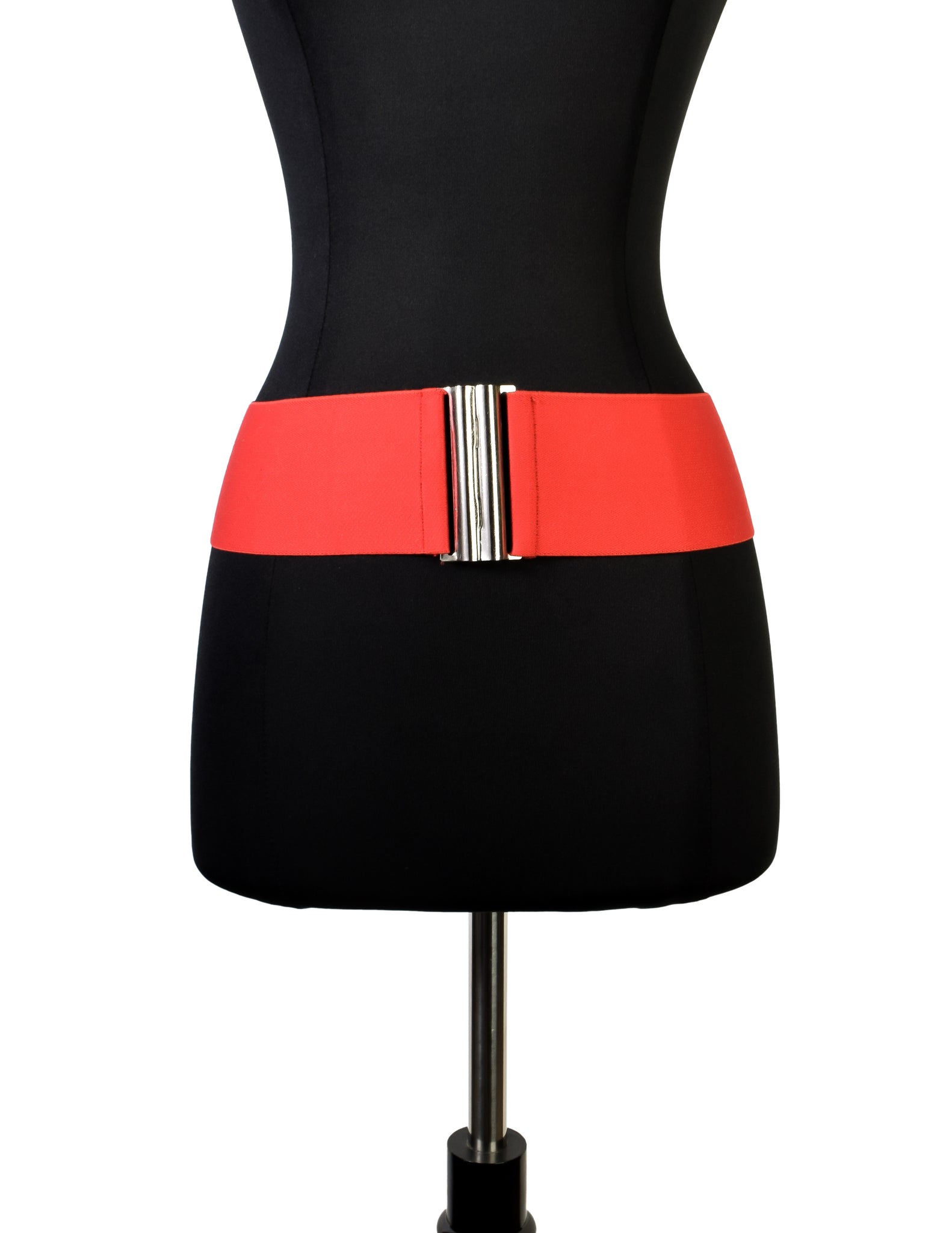 Norma Kamali Vintage 1980s Wide Red Stretchy Cinch Belt