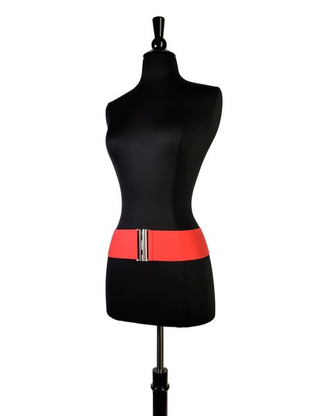 Norma Kamali Vintage 1980s Wide Red Stretchy Cinch Belt