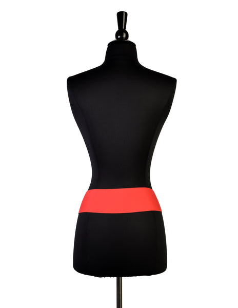Norma Kamali Vintage 1980s Wide Red Stretchy Cinch Belt