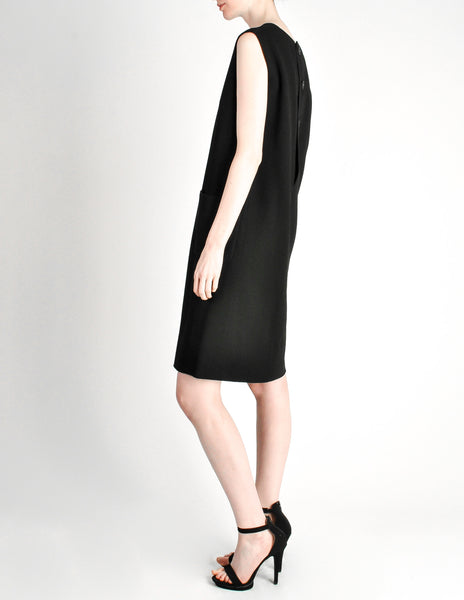Norman Norell Vintage Black Wool Shift Dress