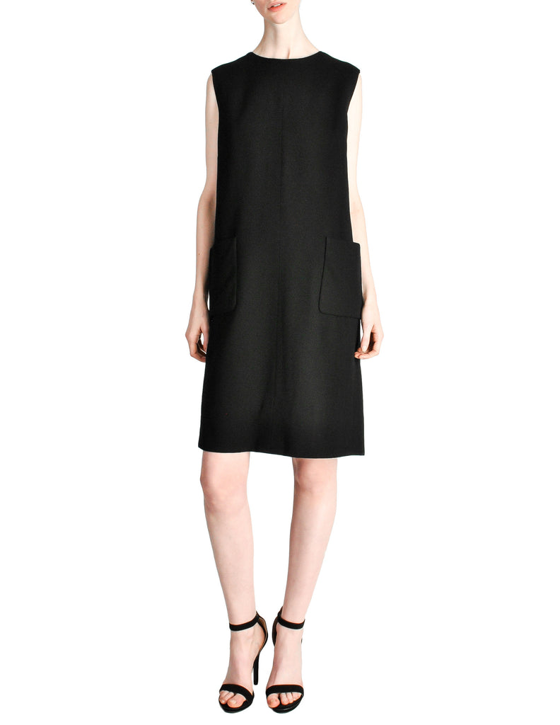 Black wool shift dress 2025