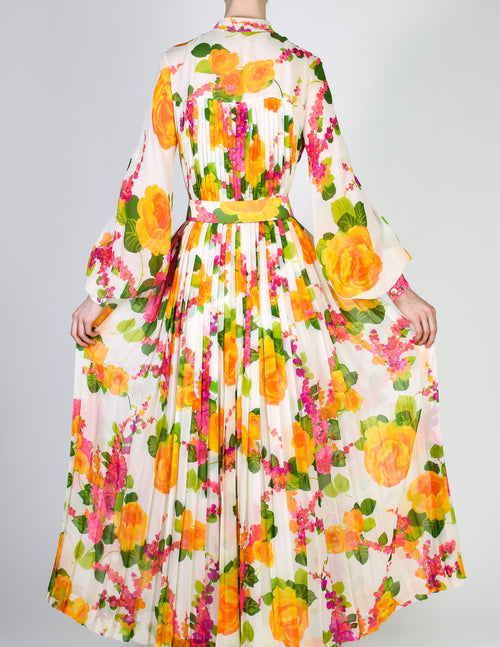 Oscar de la Renta Vintage Floral Chiffon Dress – Amarcord