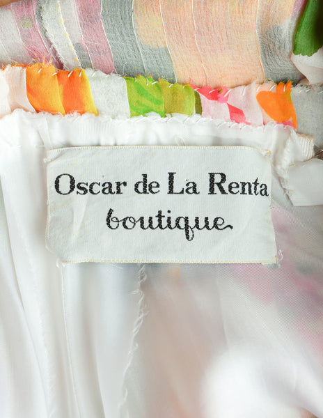 Oscar de la Renta Vintage Floral Chiffon Dress - Amarcord Vintage Fashion
 - 9
